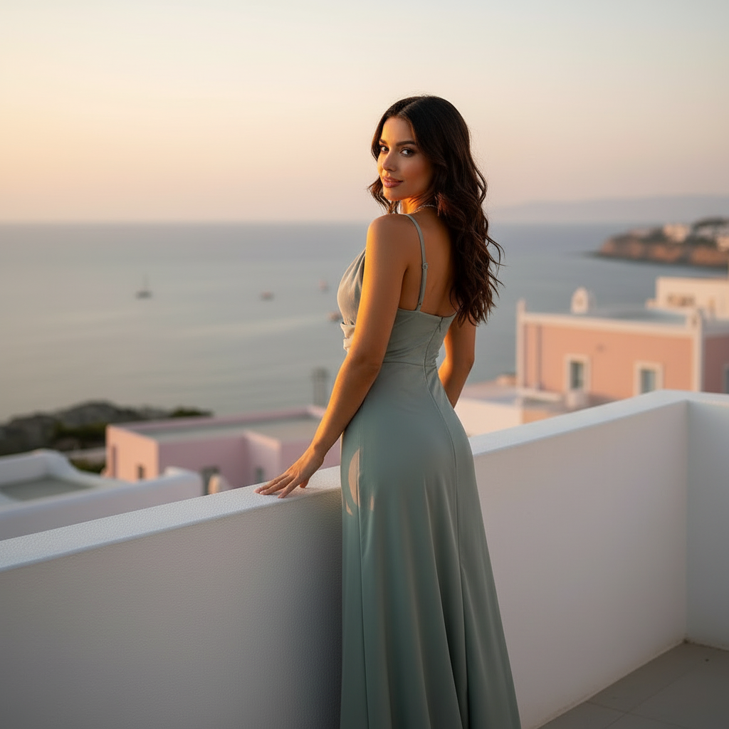 Robe midi élégante | Design drapé et dos nu avec fente