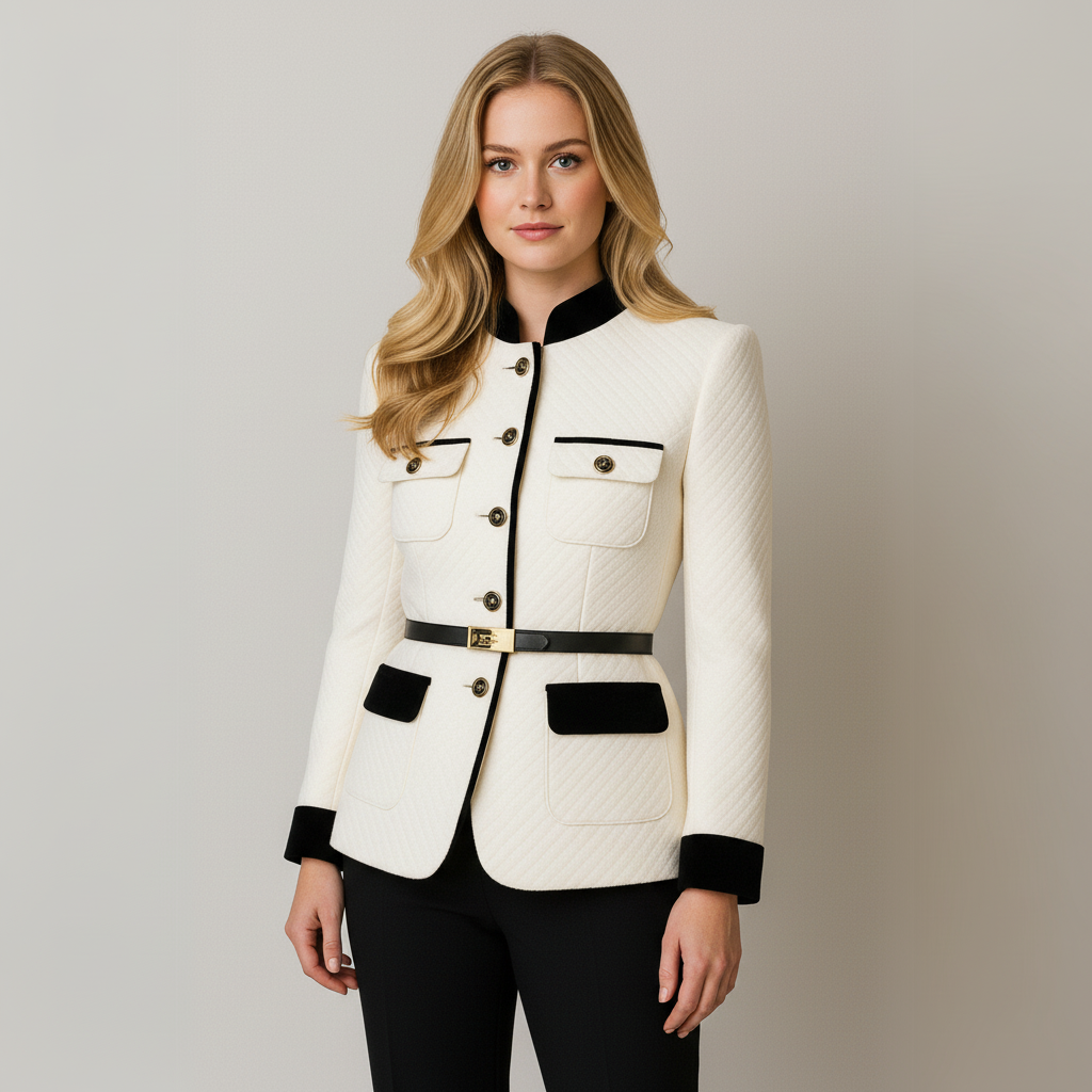 Blazer femme élégant à coupe cintrée et manches longues. - 1