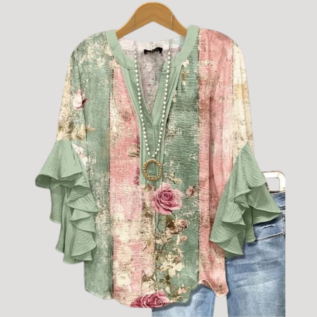 Blouse femme à manches à volants, silhouette fluide et chic. - 4