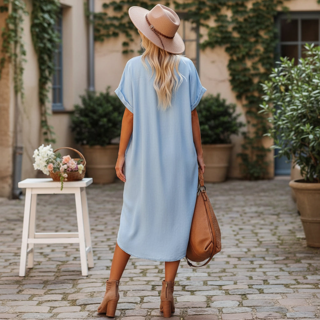 Robe d'été fluide, coupe ample et élégante. - 3