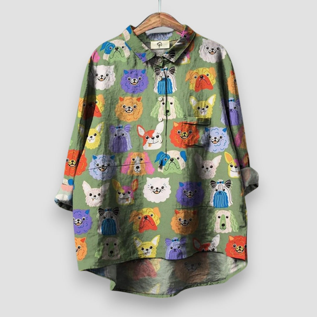 Chemise femme à imprimé original avec une coupe décontractée. 2