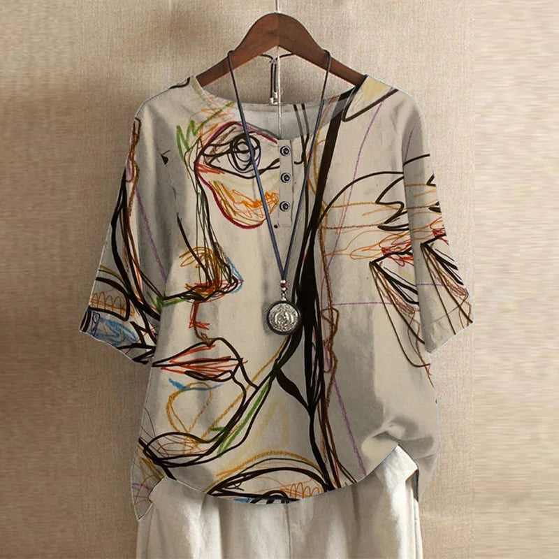 Chemisier femme chic à design floral élégant et coupe décontractée. 9