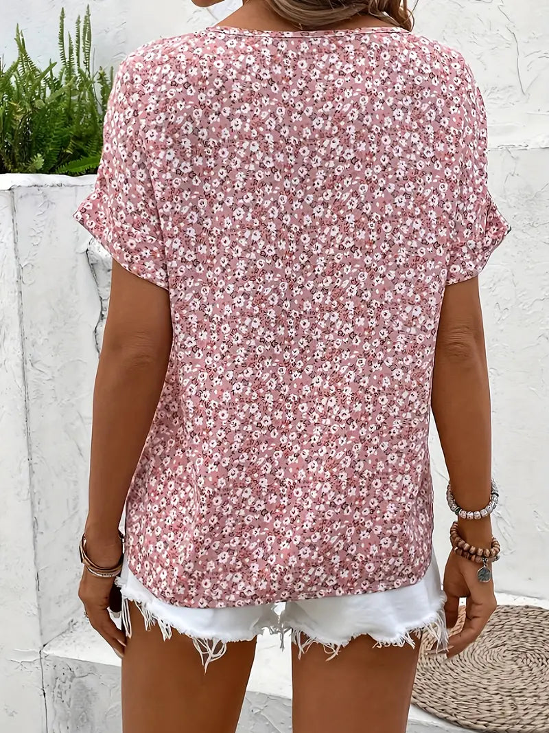 Chemisier femme chic, imprimé floral élégant, coupe fluide. 1