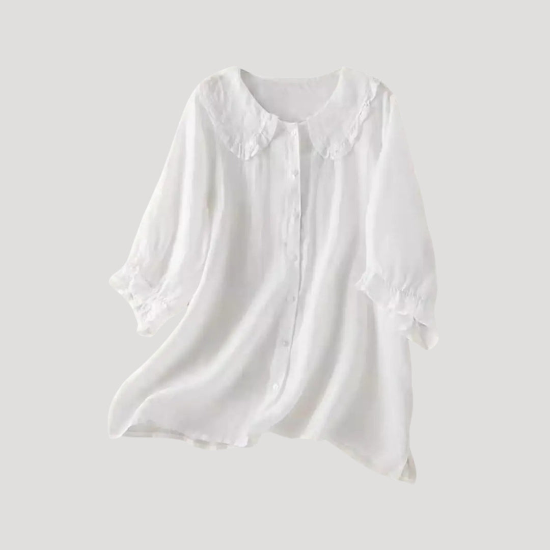 Chemisier femme chic, silhouette ajustée, col élégant et poignets raffinés. - 2