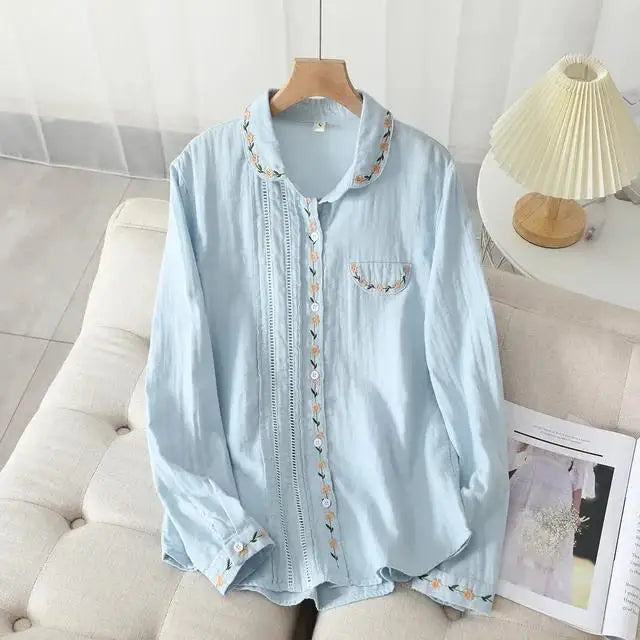 Chemisier femme au motif brodé élégant. - 7