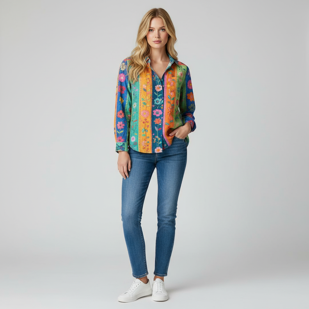 Chemisier tendance à imprimé bandana élégant. - 3