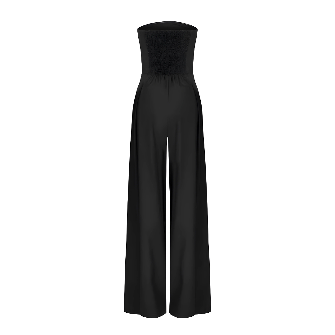 Combinaison femme chic sans bretelles, silhouette fluide. - 4