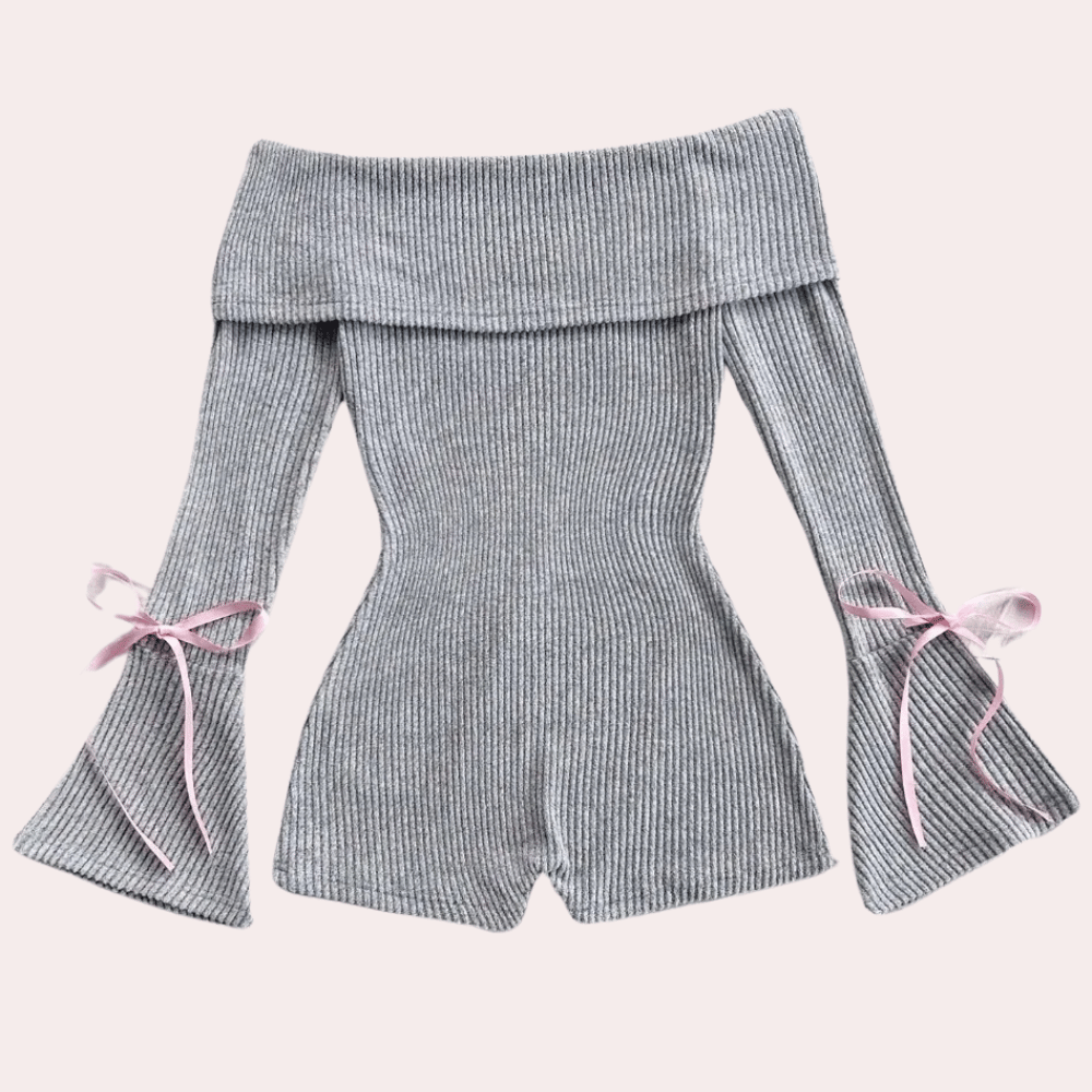 Combishort d'été fluide avec col épaules dénudées pour femme. - 2