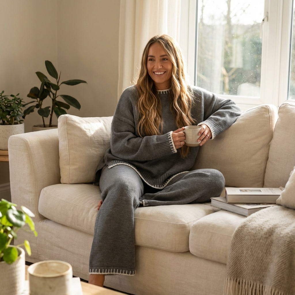 Ensemble décontracté femme, tenue chic et confortable à deux pièces. - 2