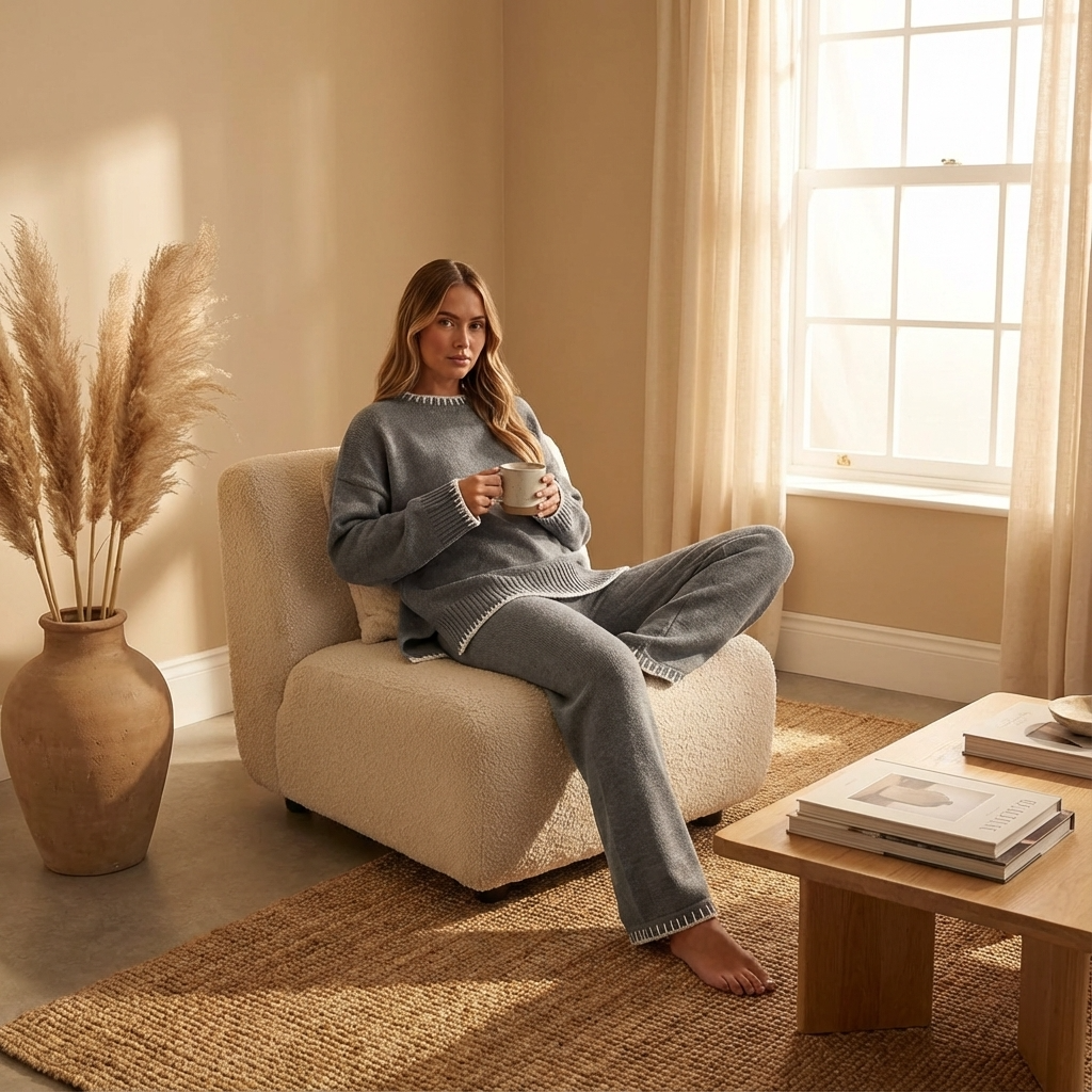 Ensemble décontracté femme, tenue chic et confortable à deux pièces. - 3