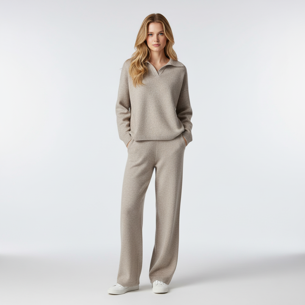 Ensemble deux pièces avec col polo, style chic et moderne. - 2