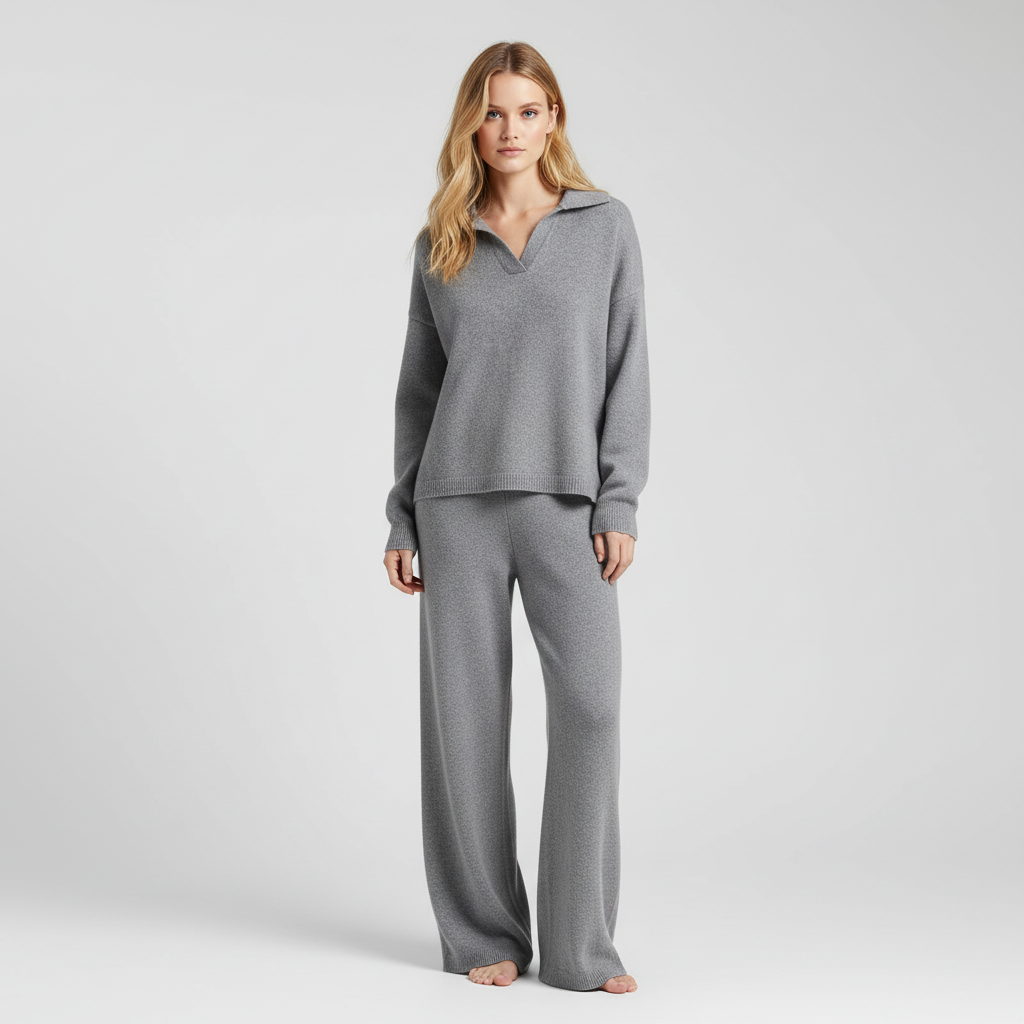 Ensemble deux pièces avec col polo, style chic et moderne. - 3