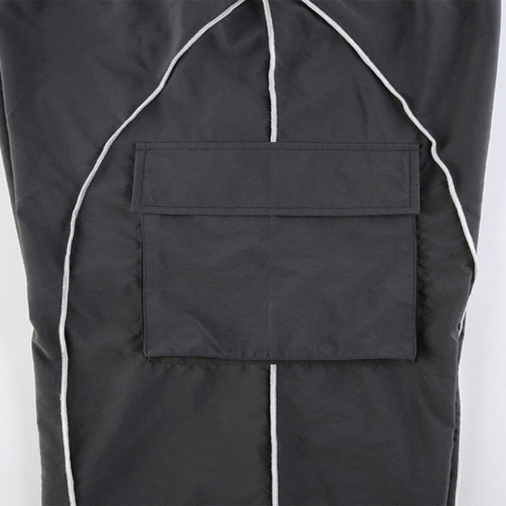 Pantalons baggy femme à taille basse, coupe large et décontractée. - 5