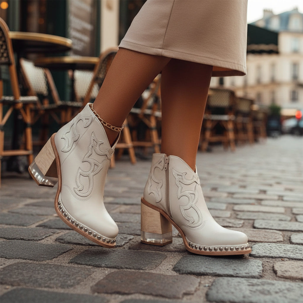 Bottes cowboy femme au design tendance et à la silhouette élégante. - 4