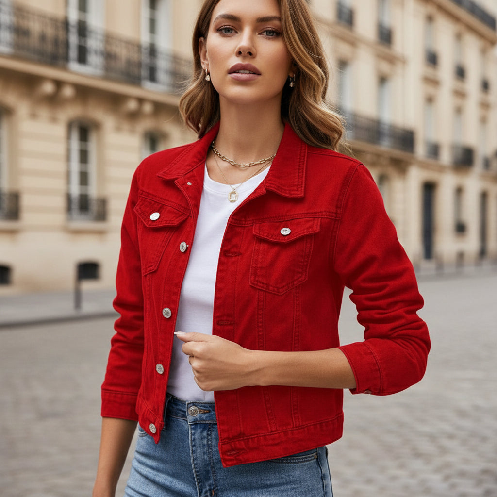 Veste en jeans femme, coupe confortable, style intemporel. - 5