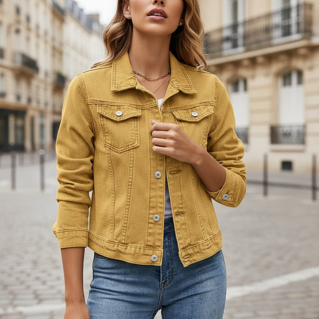 Veste en jeans femme, coupe confortable, style intemporel. - 7