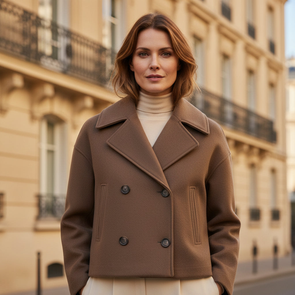 Veste femme cropped à double boutonnage élégante. - 7