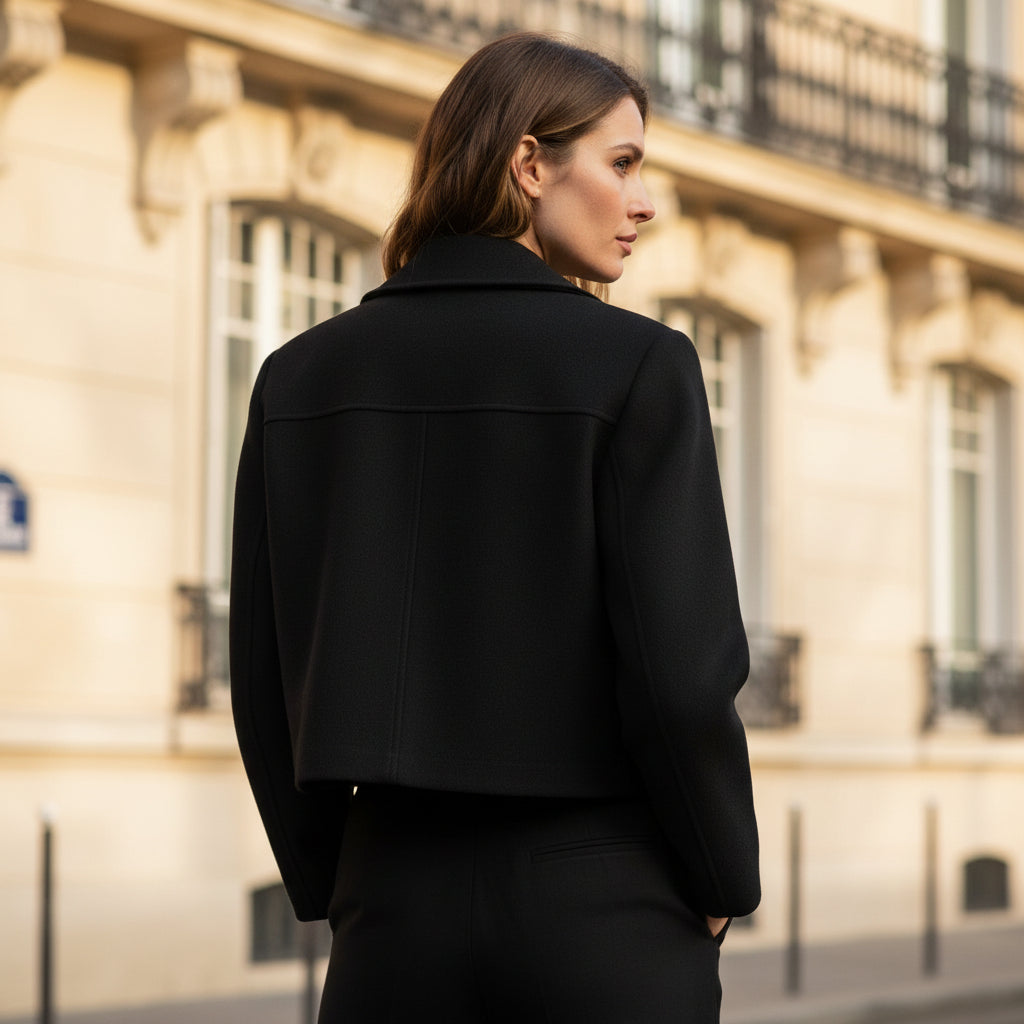 Veste femme cropped à double boutonnage élégante. - 6