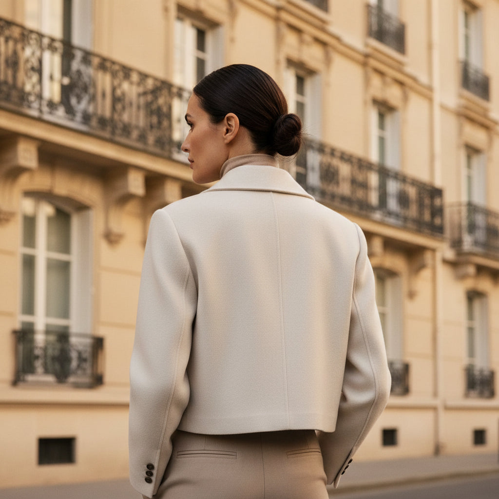 Veste femme cropped à double boutonnage élégante. - 2