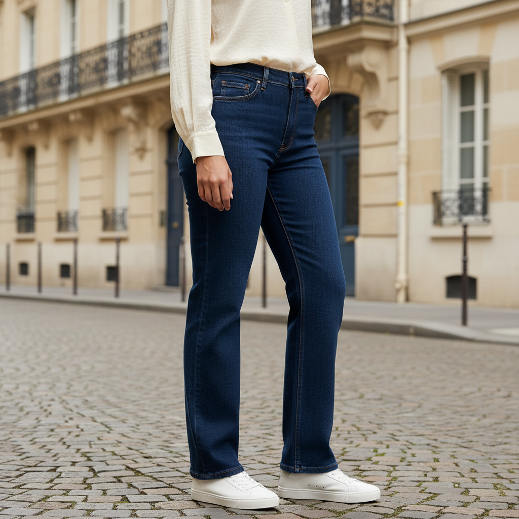 Jean femme, coupe classique cinq poches, style décontracté. - 3