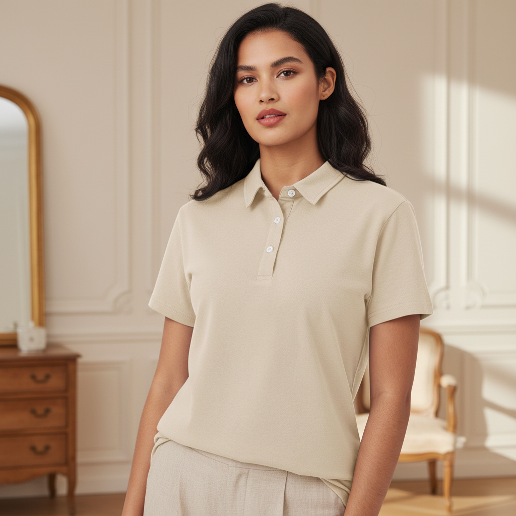 Polo femme à la coupe classique avec col polo élégant. - 1