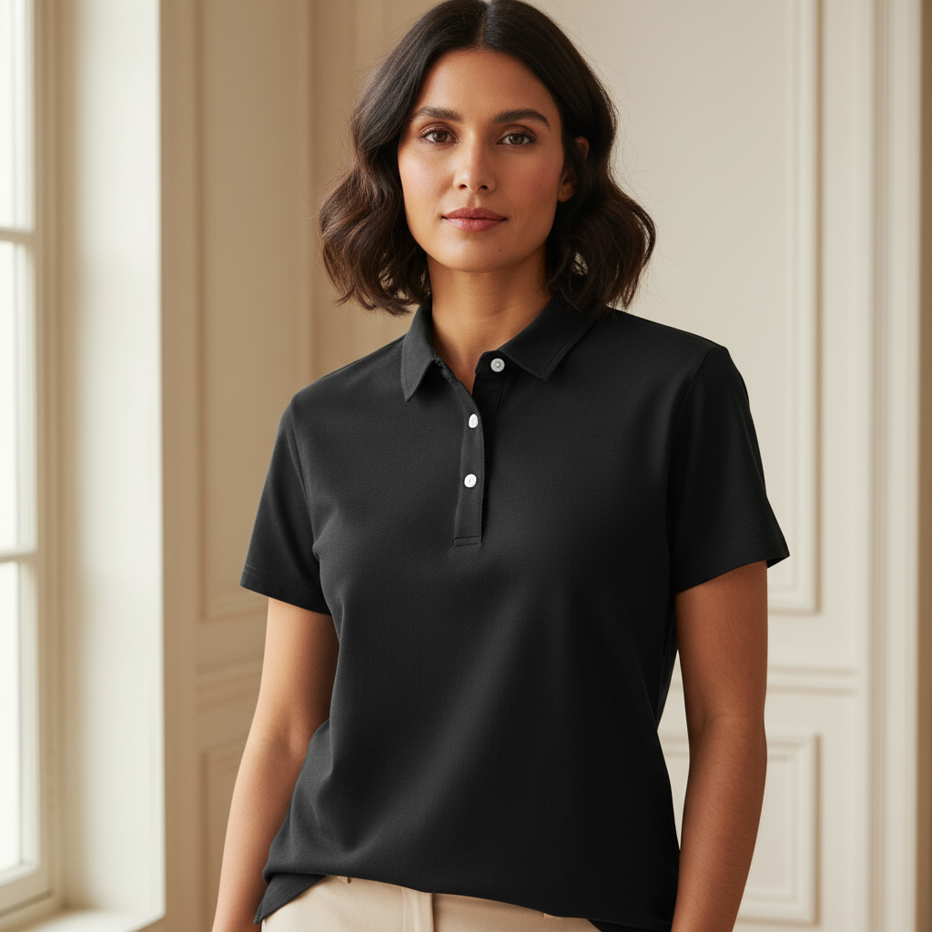 Polo femme classique, col élégant, manches courtes. - 3