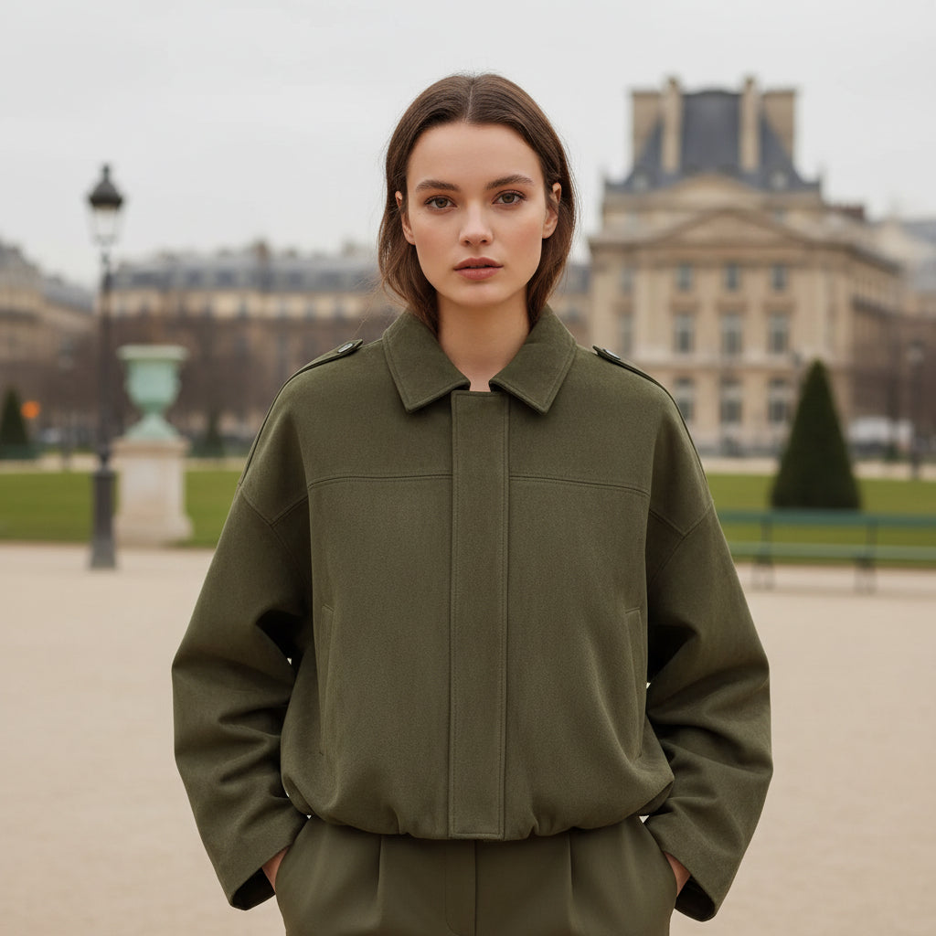 Veste courte femme au design cintré avec épaulettes. - 1