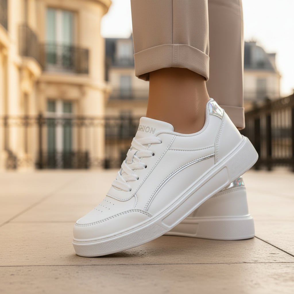 Baskets femme élégantes avec détails métalliques. - 4