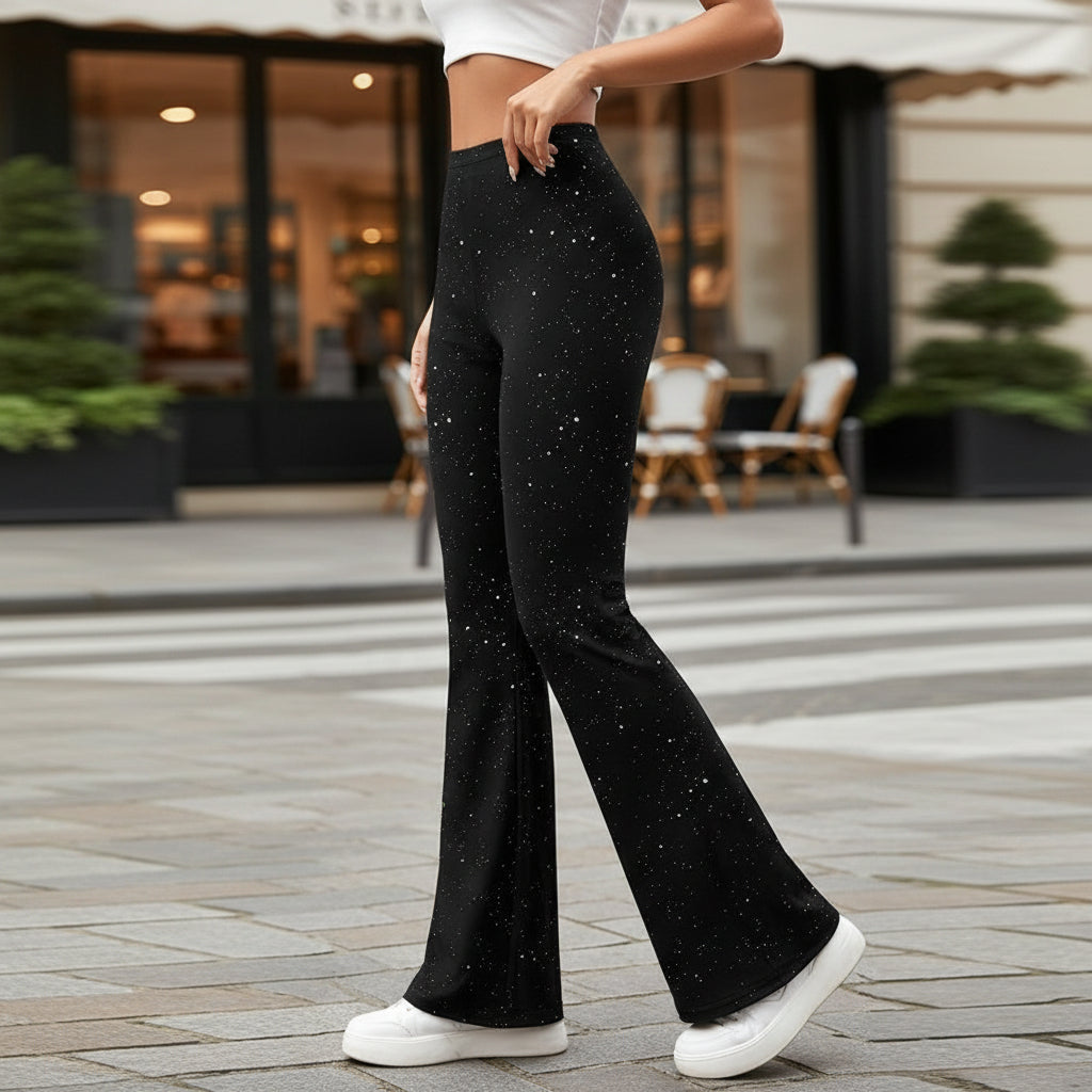Pantalon femme évasé, style décontracté, confortable. - 3