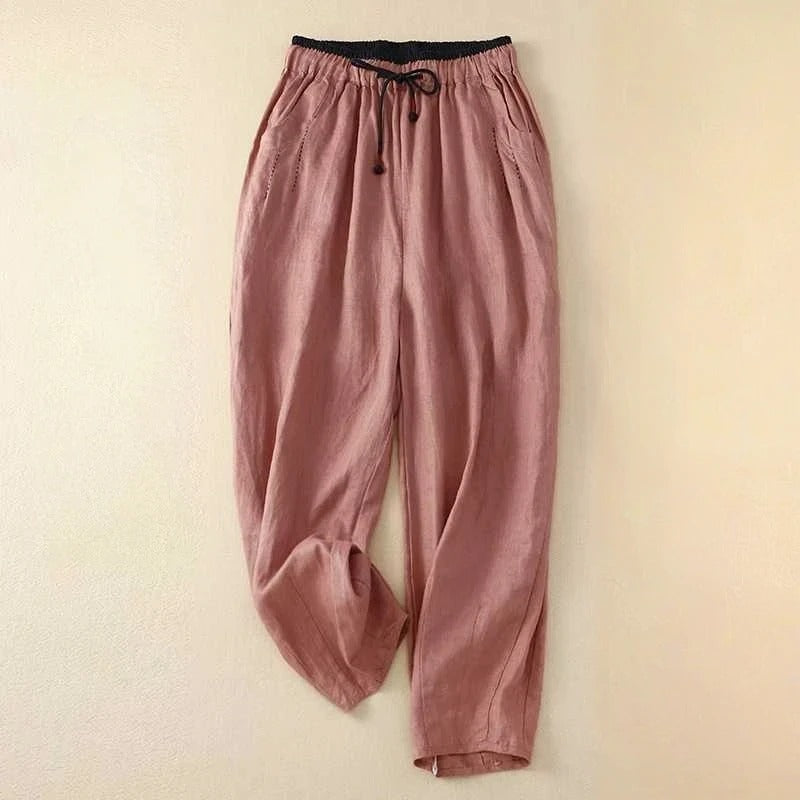 Pantalon d'été femme, coupe ample et fluide, idéal pour les journées décontractées. 3