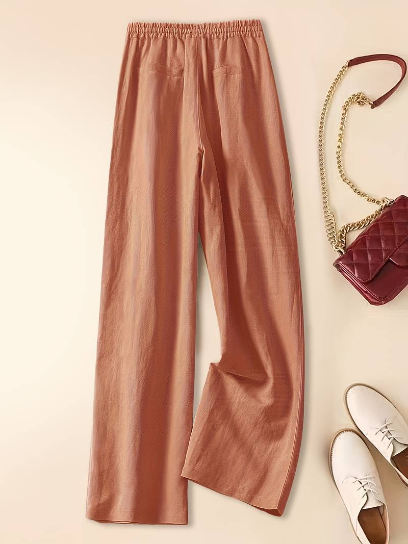 Pantalon décontracté femme, coupe ample avec cordon de serrage. 6