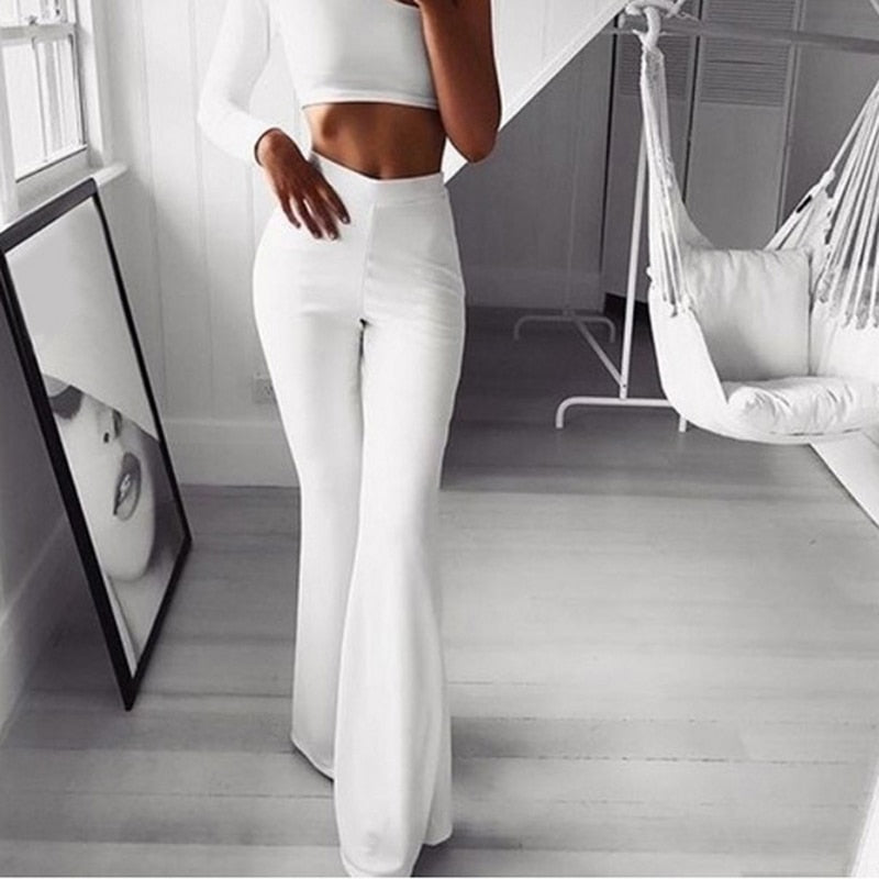 Pantalon évasé taille haute, style chic et élégant. - 2