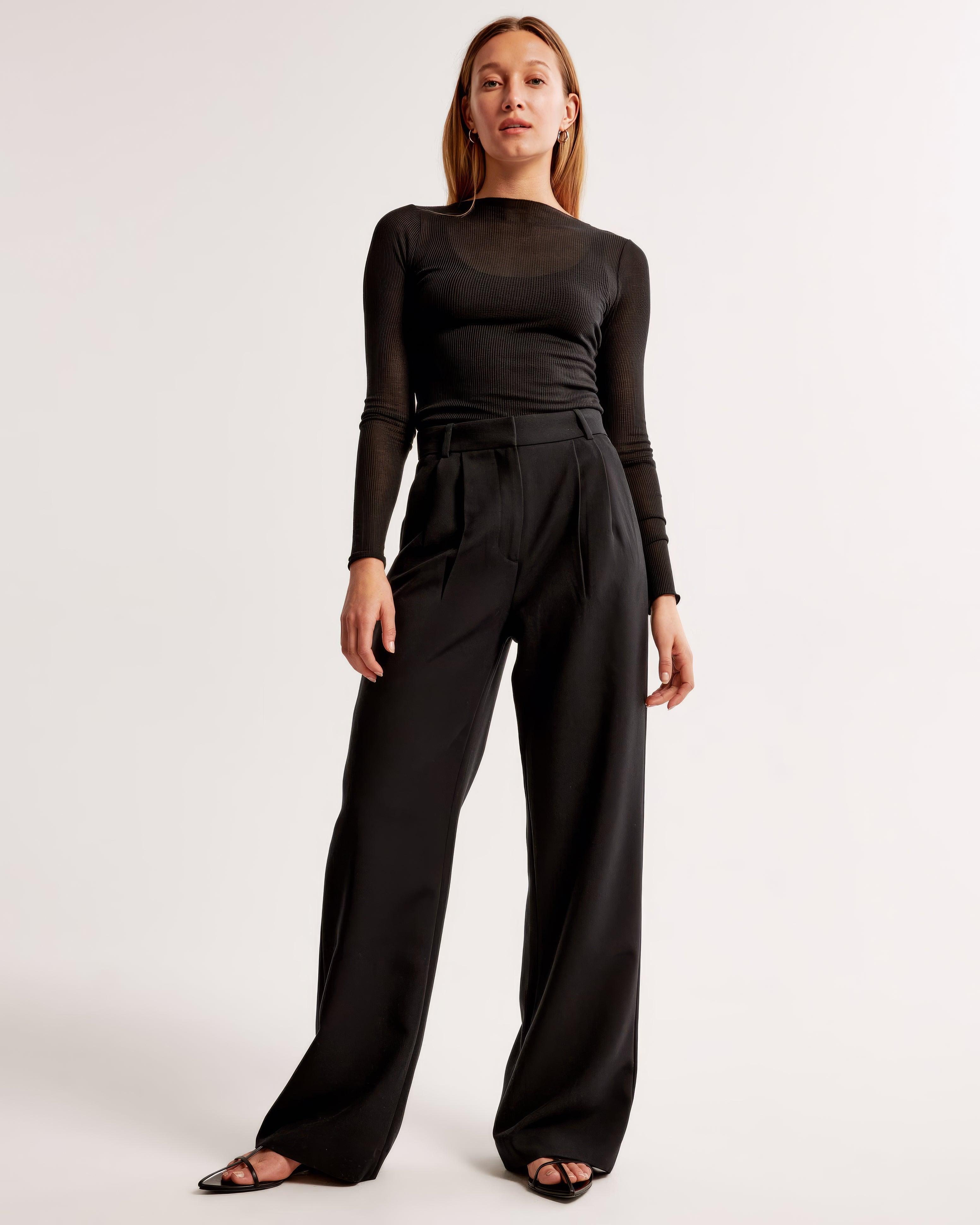 Pantalon femme plissé, coupe fuselée élégante. - 6