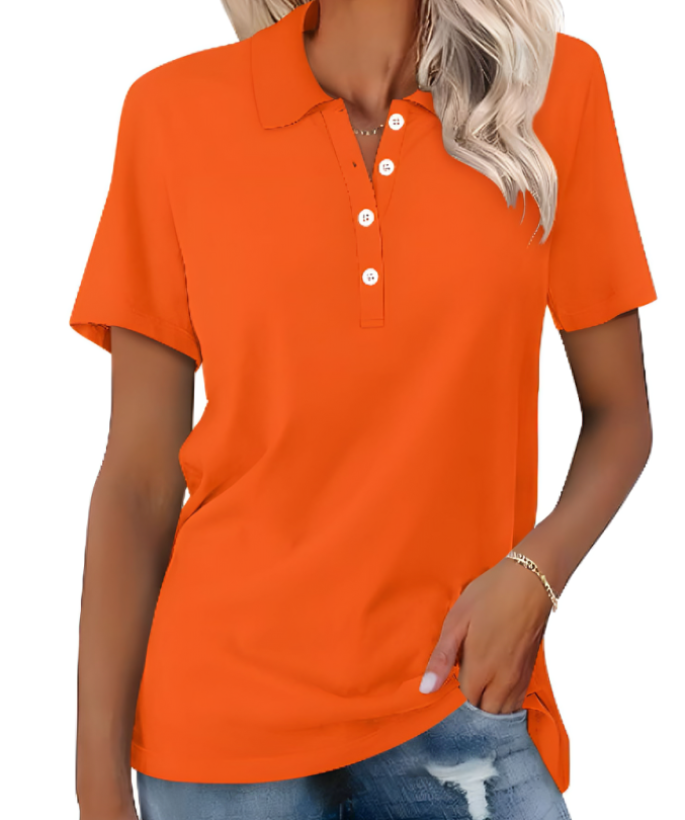 Polo femme à fermeture boutonnée élégante. - 3