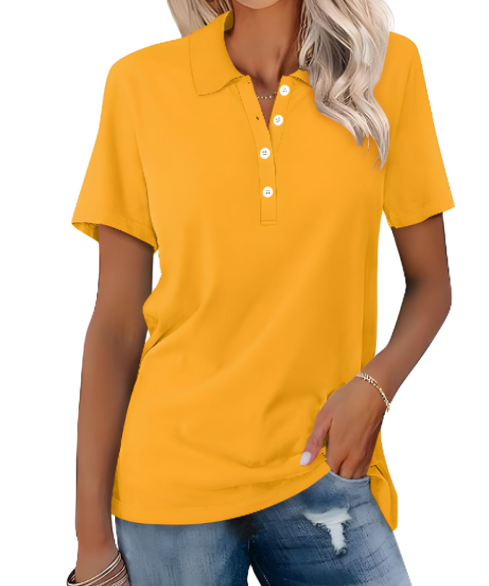 Polo femme à fermeture boutonnée élégante. - 8