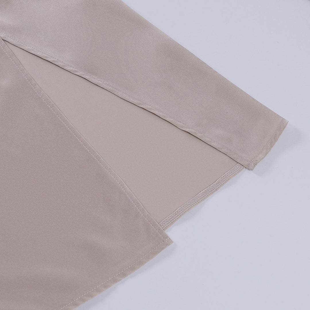 Robe midi élégante | Design drapé et dos nu avec fente - 9