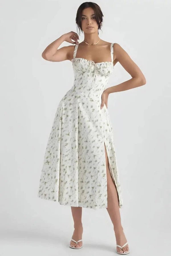 Robe d'été bustier à imprimé floral élégant. 1