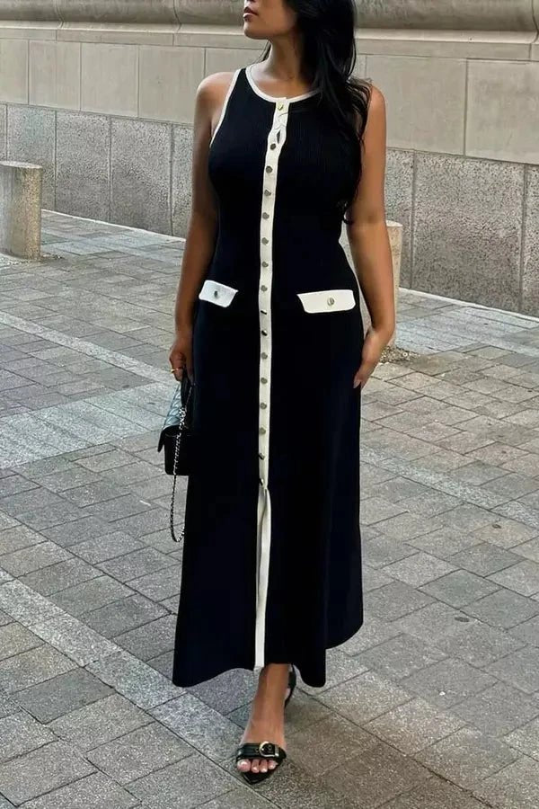 Robe longue élégante avec encolure ronde et coupe droite. 6