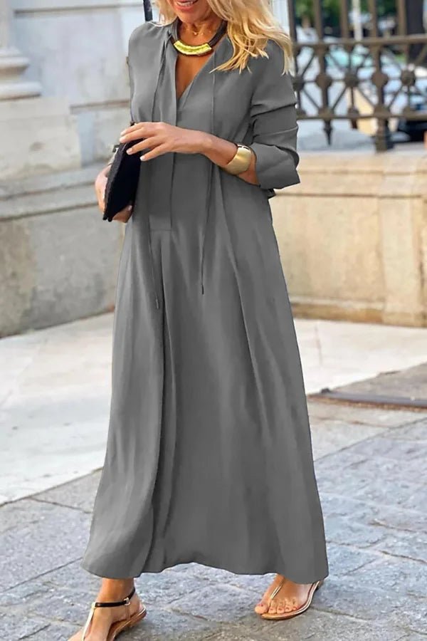 Robe longue fluide, silhouette ample élégante. 3