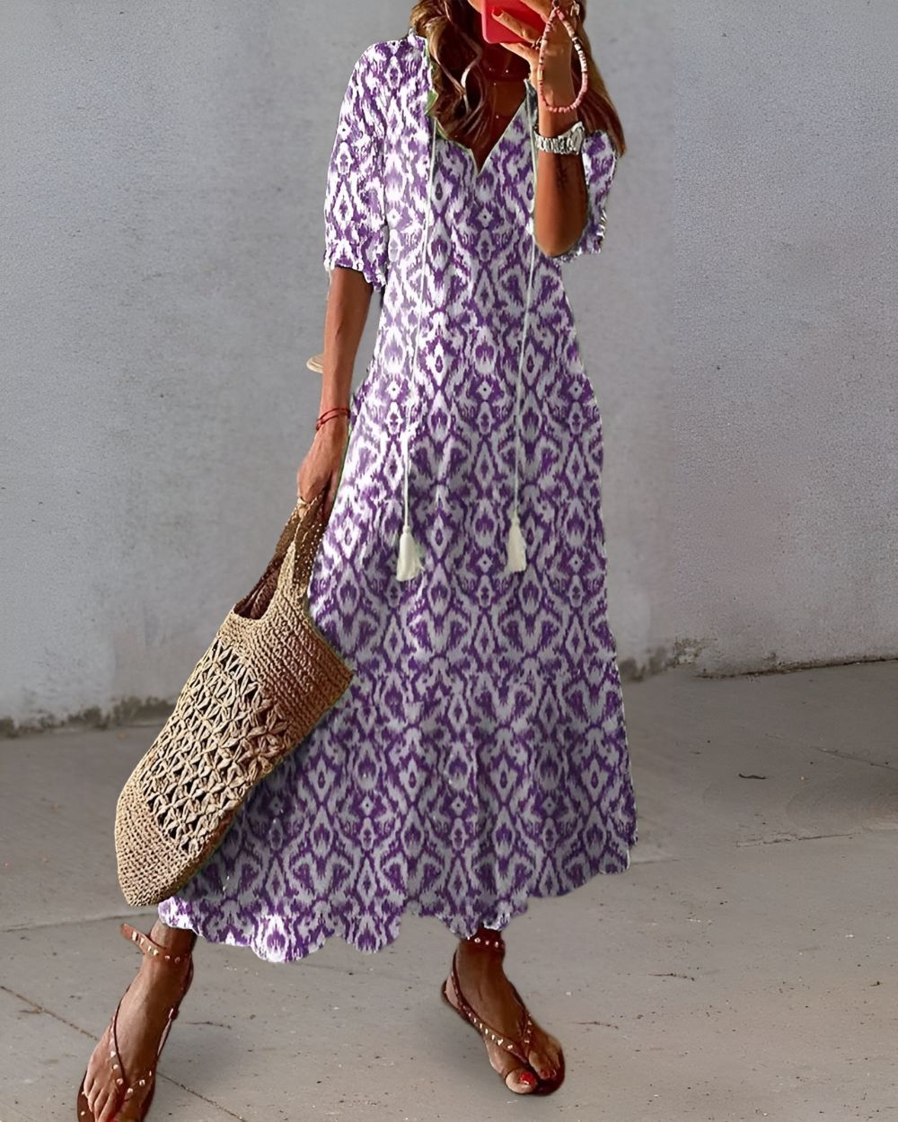 Robe longue fluide au style bohème chic. 2