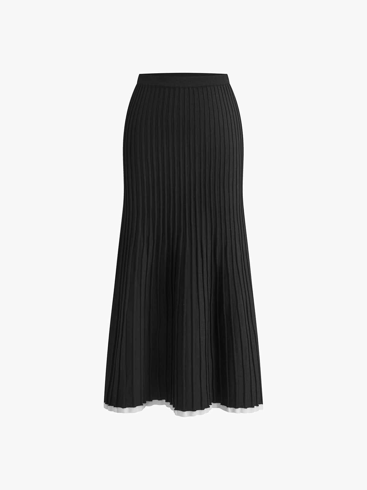 Robe midi élégante avec bordure contrastée et col en V. - 8