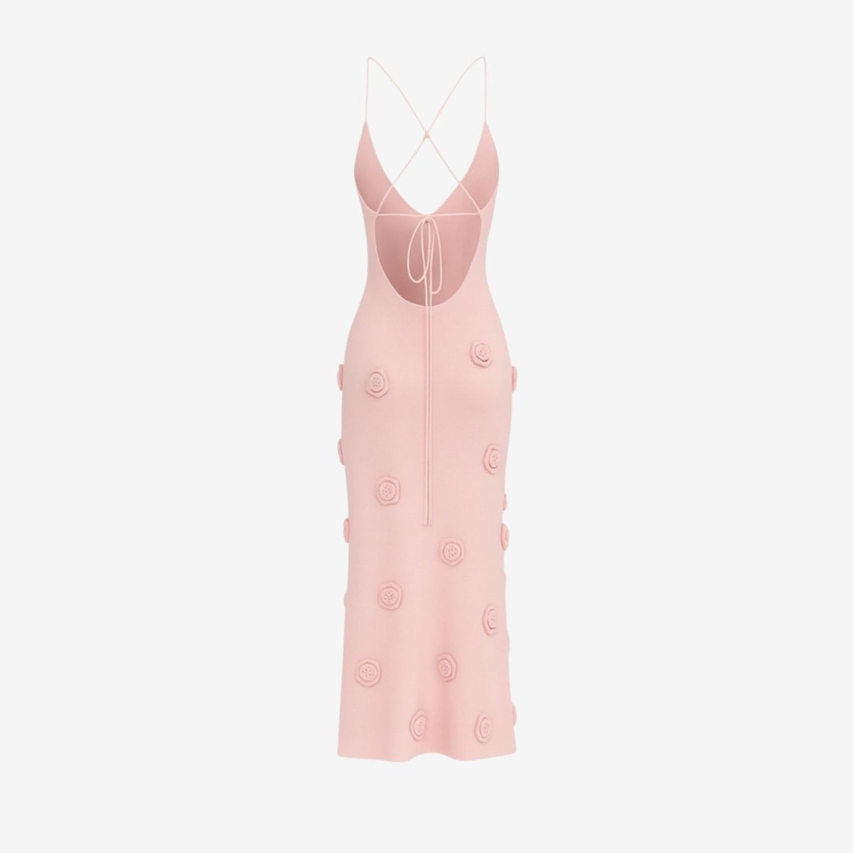 Robe midi élégante avec décolleté plongeant et dos ouvert à lacets. 5