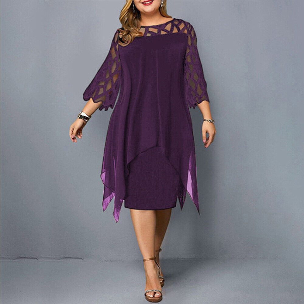 Robe midi élégante avec ourlet asymétrique. - 3