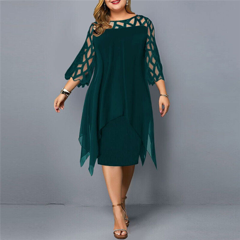 Robe midi élégante avec ourlet asymétrique. - 6