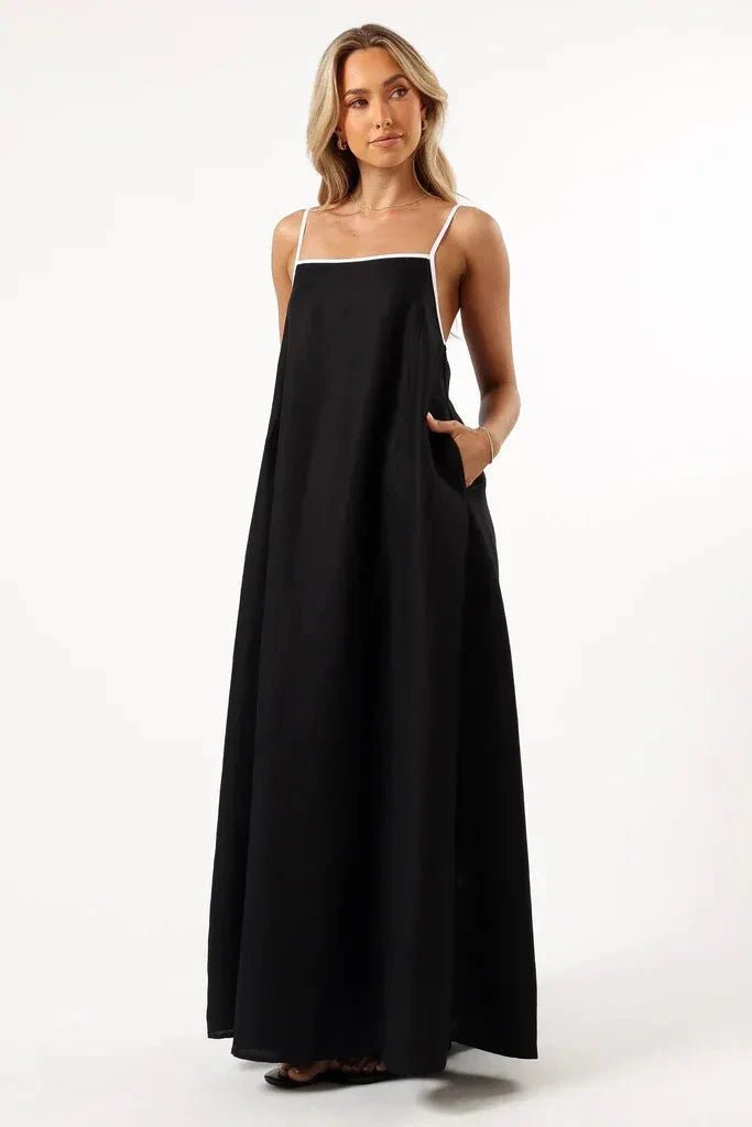 Robe midi trapèze, élégante et confortable. 0