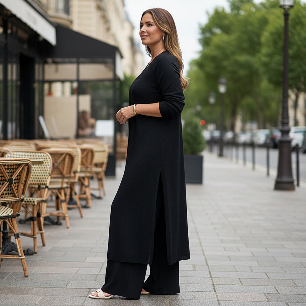 Ensemble décontracté femme, design fluide, coupe confortable. - 7
