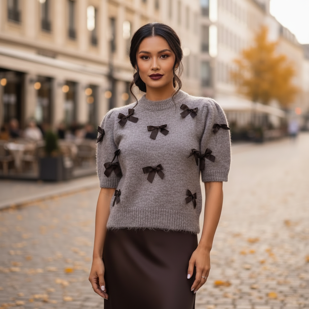 Pull femme, silhouette décontractée avec boutons décoratifs, parfait pour l'automne. - 1