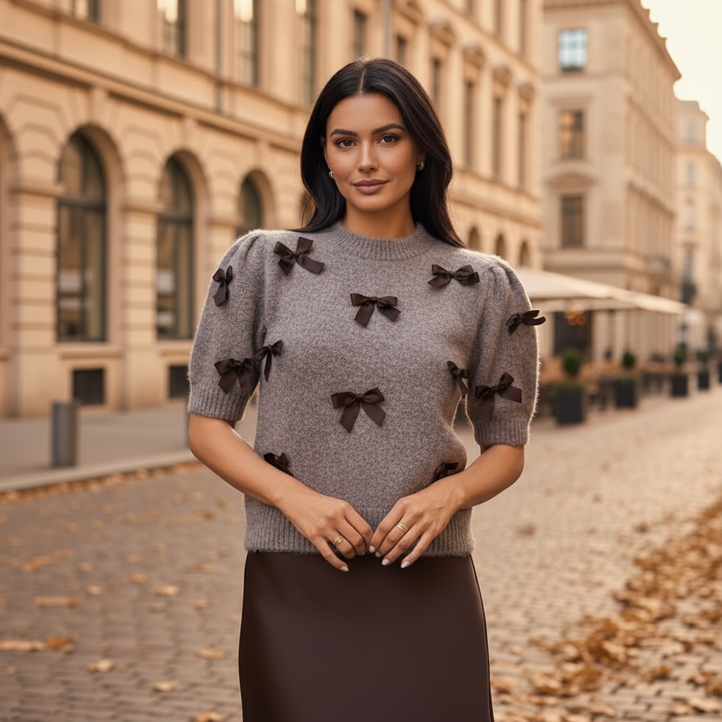Pull femme, silhouette décontractée avec boutons décoratifs, parfait pour l'automne. - 3