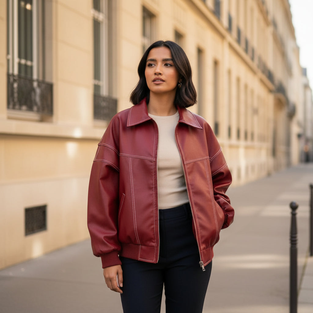 Veste femme à coupe oversize, silhouette moderne. - 1