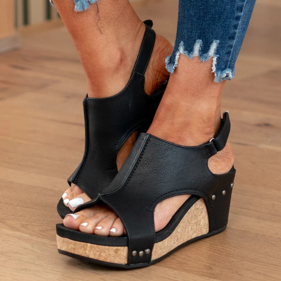 Sandales compensées, style élégant et confortable, parfaites pour les occasions décontractées. 5